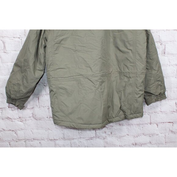 LL Bean Olive Green Nylon Insulated Hooded Outdoor Jacket Size L - Picture 5 of 11